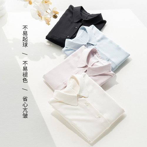 真的太好穿太舒服了~氧气云感亲肤垂感免烫显瘦衬衫女短袖上衣