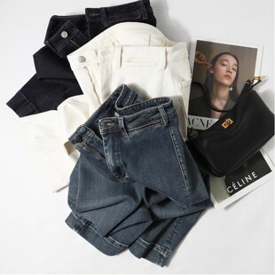 牛仔裤 一键修腿神器 王炸立裁解构含竹纤维显瘦微直筒九分奶奶裤