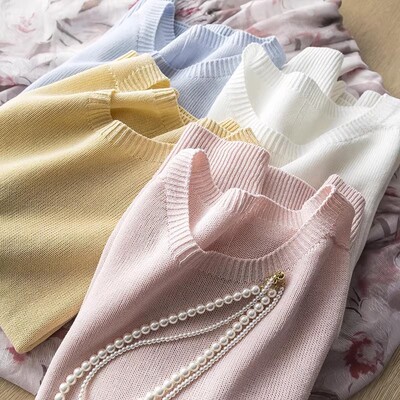 和纸纱薄款干爽短袖圆领T恤上衣