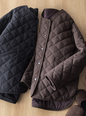 经典万搭 时髦感！绗缝菱格棉衣廓形设计感宽松显瘦时尚棉服外套