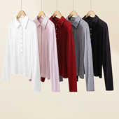 早秋刚需 超细羊毛莱赛尔半开领POLO衫 柔软细腻弹力显瘦针织T恤