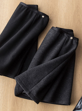 贯穿所有好搭配~醋酸羊毛高腰显瘦闪闪星河气质毛呢包臀a字短半裙