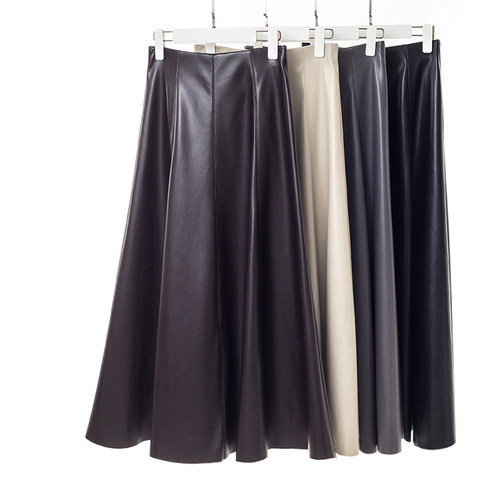 柔软环保蛋白皮PU皮半身裙