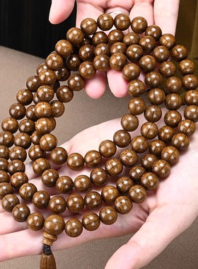 精品六道木老料手链108颗龙须藤降龙木六条纹佛珠20手串