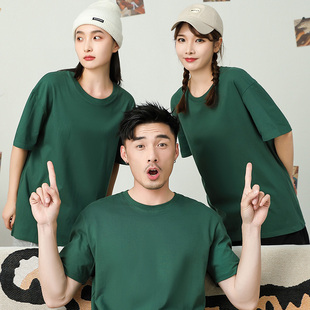 纯棉餐饮工作服定制夏季服务员圆领T恤烧烤奶茶火锅店短袖印logo