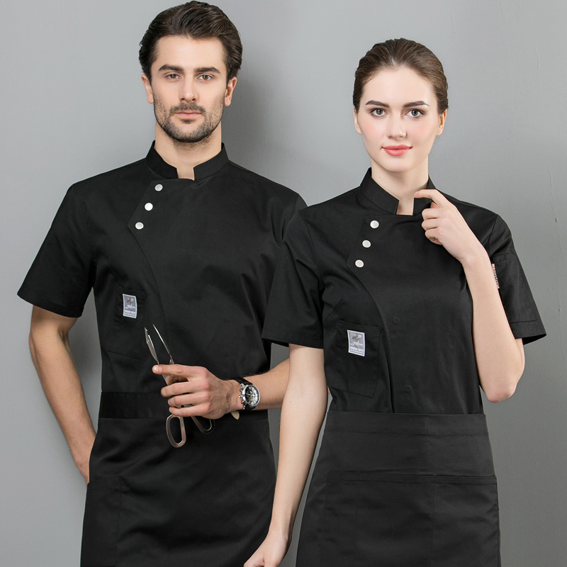 夏季西餐厅烘焙店厨师工作服短袖