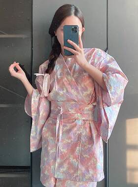 和风可爱日式小短款和服浴服