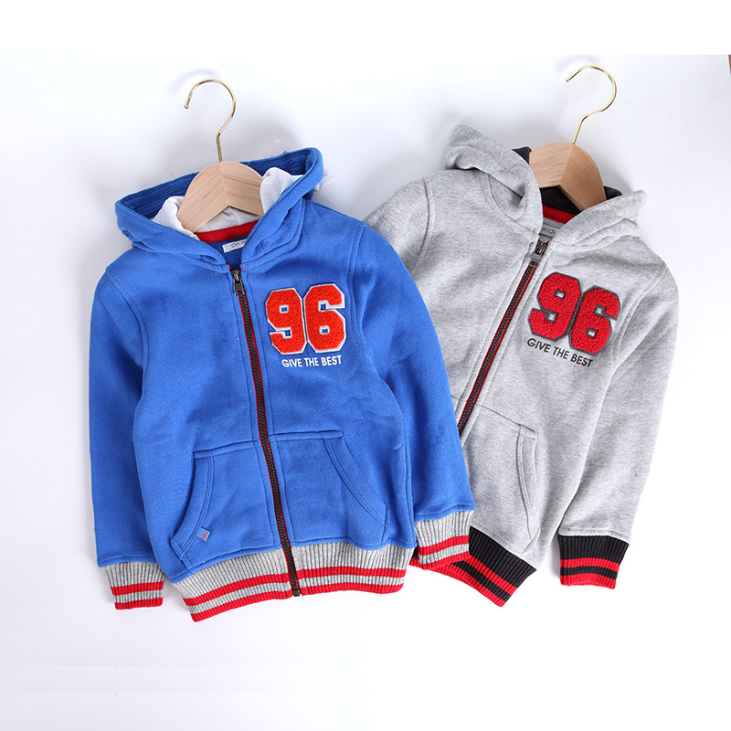 加绒拉链连帽洋气外套童装