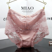 性感蕾丝无痕纯棉莫代尔中高腰收腹大码 4条盒装 女士内裤 胖m夏薄