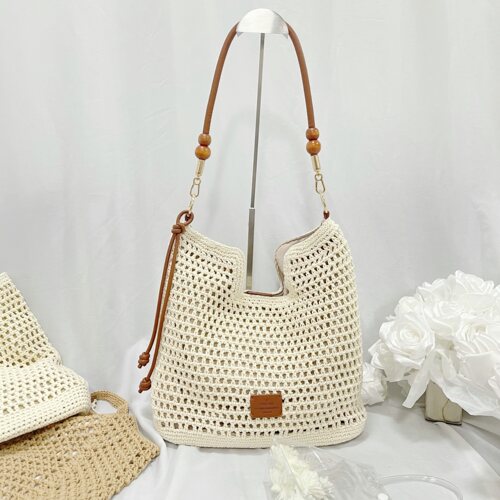 YQ2024夏季小众设计新款沙滩假日度假编织托特包草编大容量单肩包