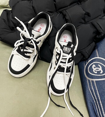 YQ 2025年新款黑白软底百搭休闲鞋女 四季款透气平底运动鞋小白鞋