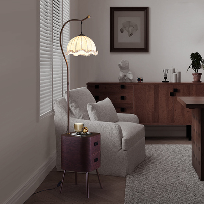 实木落地灯沙发边几灯