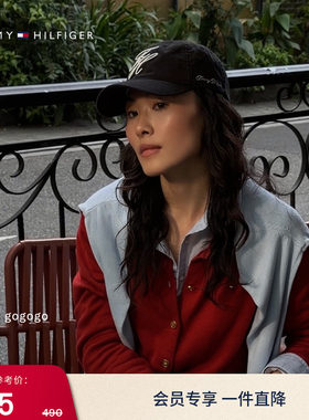 Tommy男女同款花体刺绣棒球帽