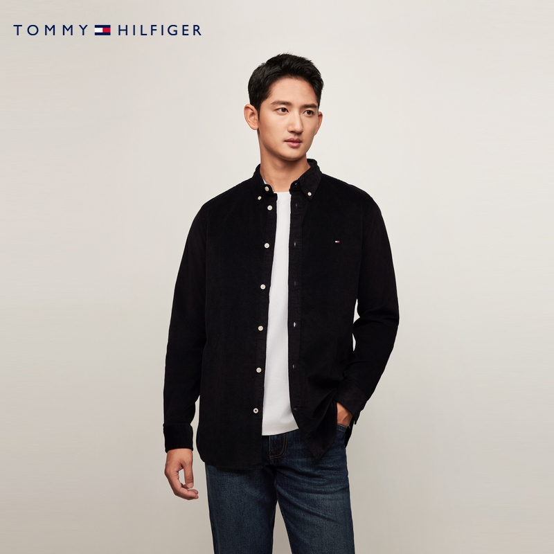 Tommy男装灯芯绒纯色修身衬衫