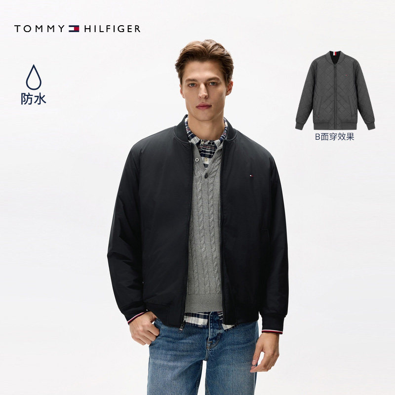 Tommy男装双面穿棒球轻薄棉服