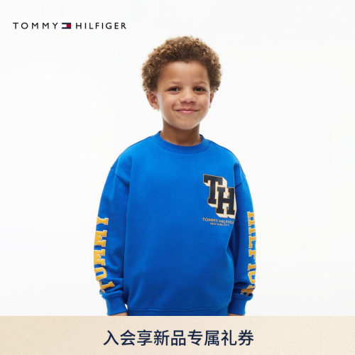 Tommy童装男复古印花宽松卫衣