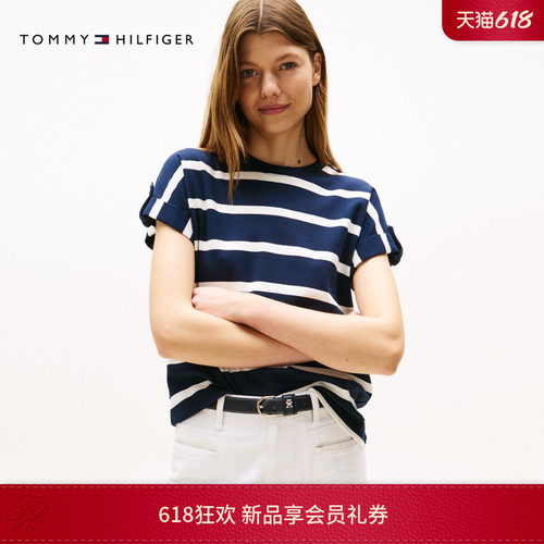 Tommy女装纯棉优雅通勤短袖上衣
