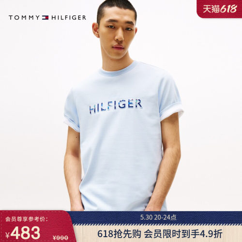 Tommy男装填充图案印花短袖T恤