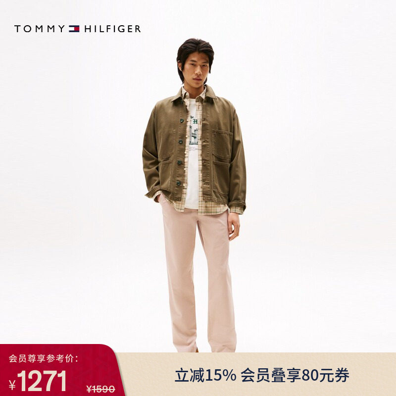 Tommy春夏男装经典商务通勤绅士风直筒肌理感微弹长裤西裤休闲裤