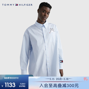 Tommy 外套MW0MW29894 米菲男女兔年纯棉职场休闲条纹宽松衬衫