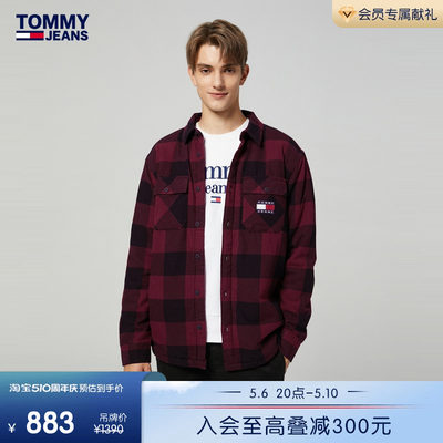 Tommy男装仿羊羔绒宽松衬衫外套