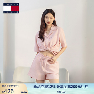 20360 Tommy25新款 夏季 女装 棉麻混纺复古甜美荷叶边抽绳休闲短裤