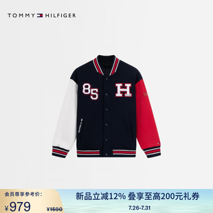 Tommy25新款 学院撞色刺绣棒球领夹克外套TH2512162 春夏童装 男美式