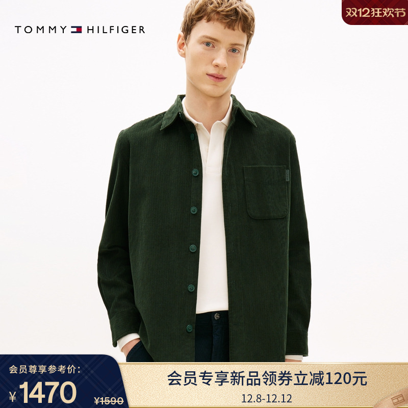 Tommy男装灯芯绒宽松衬衫外套