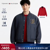 双面穿美式 Tommy秋冬男装 潮流宽松棒球领棉服夹克外套 防泼水