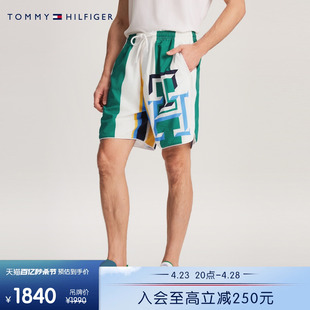 Collection24新款 春男纯棉拼色抽绳宽松短裤 Hilfiger Tommy 34284