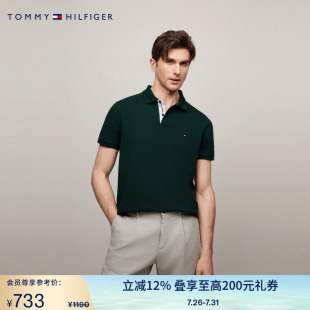 LOGO门襟 男装 Tommy夏季 34753 商务休闲纯色翻领短袖 T恤POLO衫
