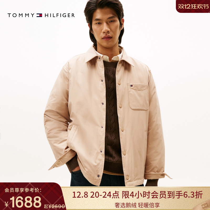 Tommy男装轻薄鹅绒翻领羽绒服