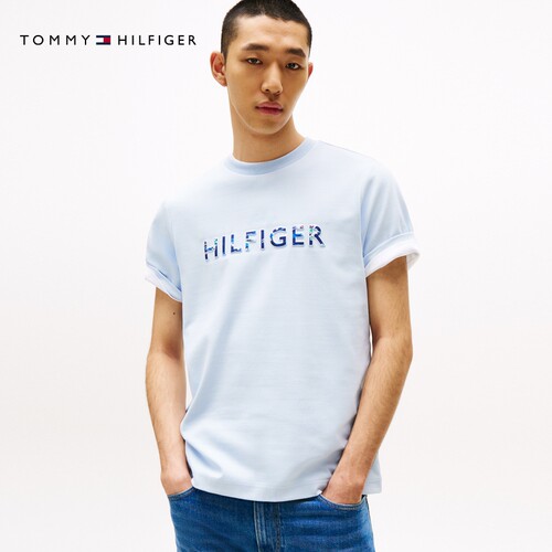Tommy男装填充图案印花短袖T恤