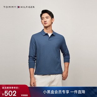 1985纯色绣标珠地网眼长袖 经典 Tommy秋冬男装 T恤POLO 透气舒适