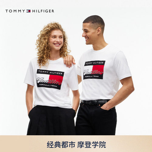 Tommy男装纯棉刺绣赛车风短袖