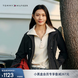 Tommy26春夏新款 休闲通勤花体字母刺绣半拉链翻领套头卫衣 女装