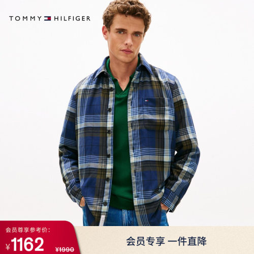 Tommy男装复古格纹宽松长袖衬衫