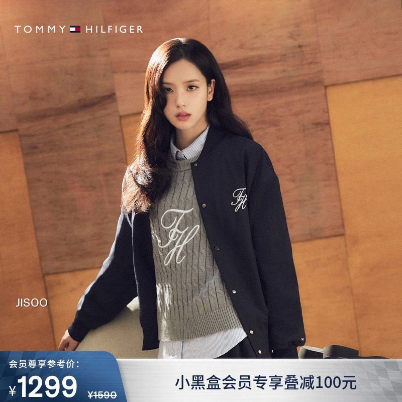 【金智秀同款】Tommy26春夏新款女纯棉绞花学院风宽松麻花针织衫