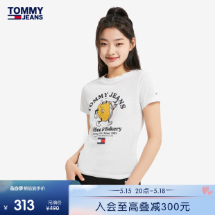 Tommy 短袖 纯棉潮流趣味印花透气圆领修身 女装 T恤DW0DW13728