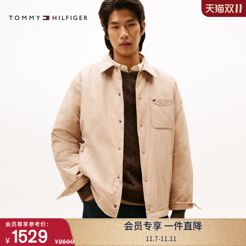 Tommy男装轻薄鹅绒翻领羽绒服