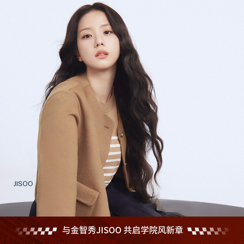 Tommy女装羊毛混纺圆领毛呢大衣