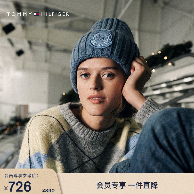 【节日礼物】Tommy秋冬男女纯羊毛潮流休闲冷帽粗棒针织毛线帽