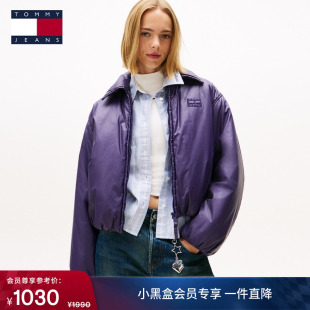 棉服夹克外套 潮流复古刺绣拉链翻领宽松短款 Tommy秋冬女装 美式