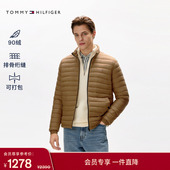 Tommy秋冬男商务休闲通勤纯色轻薄90绒排骨绗缝小立领羽绒服外套