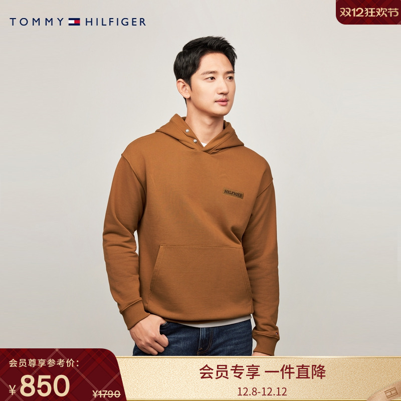 Tommy男装纯棉重磅斜纹宽松卫衣