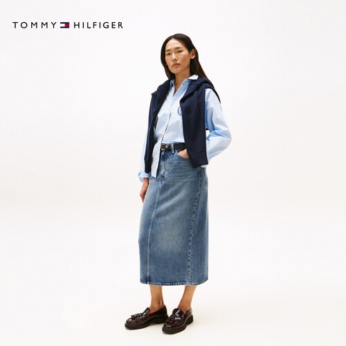 Tommy女装莱赛尔直筒牛仔半身裙
