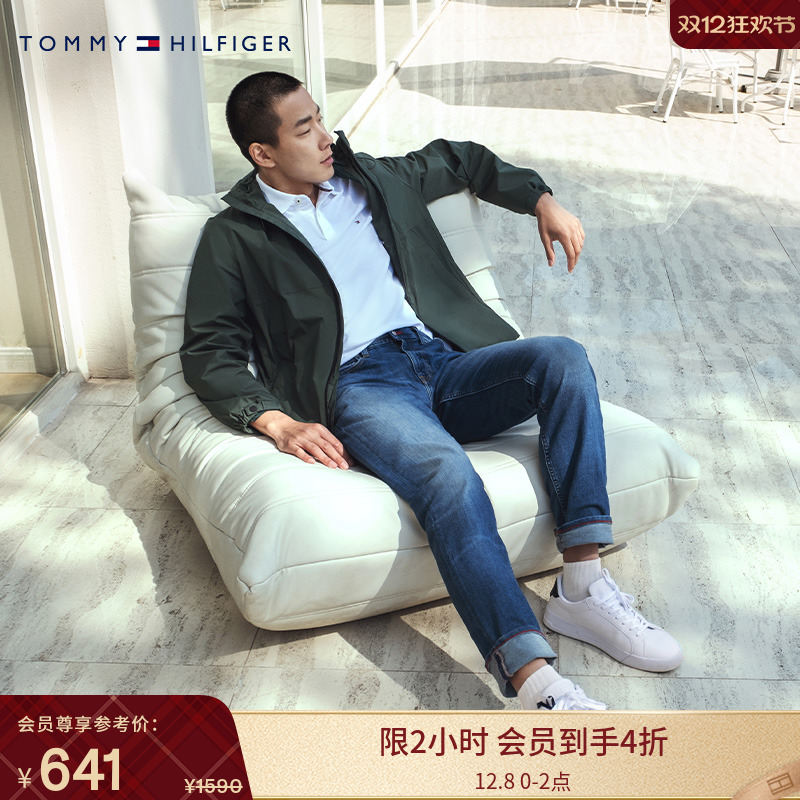 Tommy男装水洗做旧直筒牛仔裤