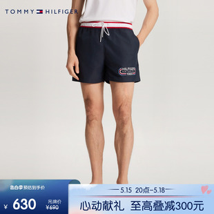 礼品UM0UM03287 休闲刺绣撞色抽绳腰沙滩运动短裤 24春夏男装 Tommy