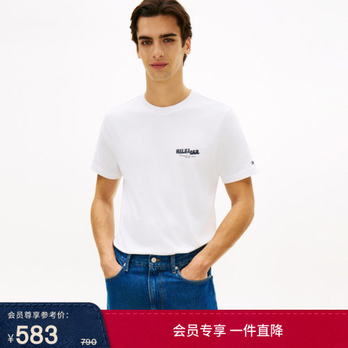 Tommy男装纯棉数码印花短袖T恤