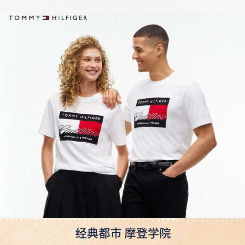 Tommy男装纯棉刺绣赛车风短袖